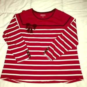 Charter Club 2X Red and White Stripe Top